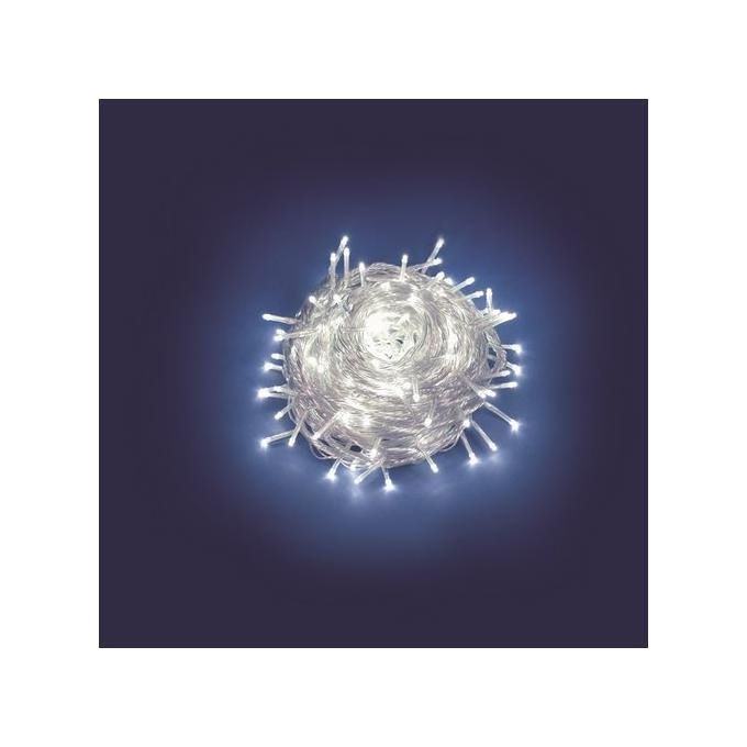Luci Di Natale Catena Lineare 180 Mini Led Bianco 13,1mt con 8 giochi luce