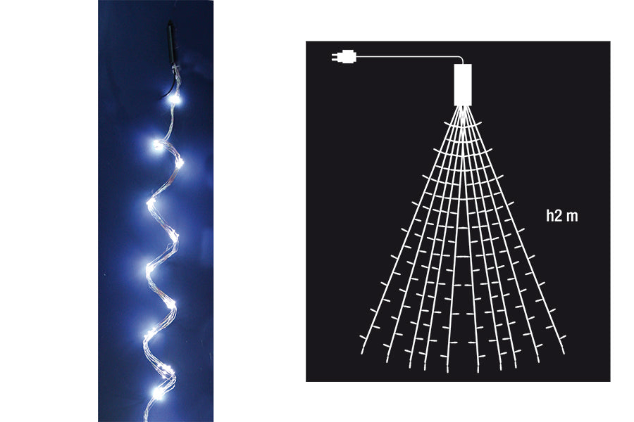 Festone Luminoso natalizio con 200 Luci Led Catena di Natale Interno Esterno Temperatura di colore: Luce Bianca