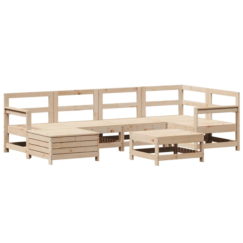 Set Divani da Giardino 7 pz in Legno Massello di Pino 3250956