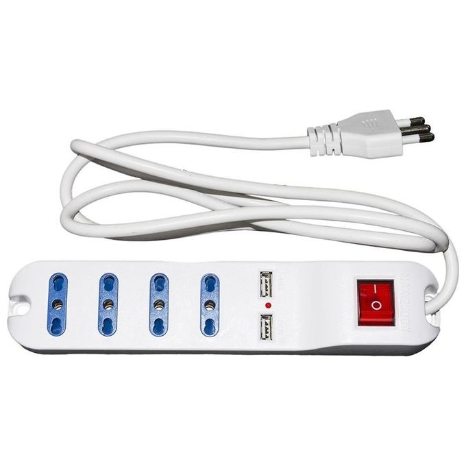 Link Accessori LKMP04USB prolunghe e multiple 1,5 m 4 presa(e) AC Interno Bianco