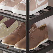 Rack per Scarpe Organizer Plank - Design Resistente - Facile da Montare - Spazievolutivo - Nero - 10 Livelli di Stoccaggio per Scarpe