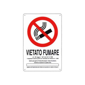 Cartello Vietato Fumare Dl 20X 30 Alluminio