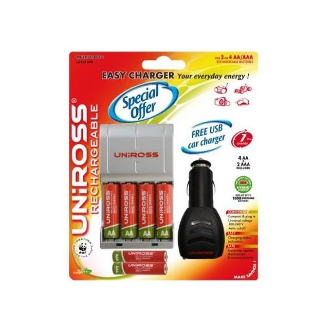 Nikon 830241 Uniross Caricabatteria 4 Stilo 2 Ministilo con Car adapter