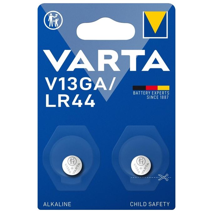 Varta ALKALINE V13GA, LR44 (Batteria Speciale , 1.5V) Blister da 2