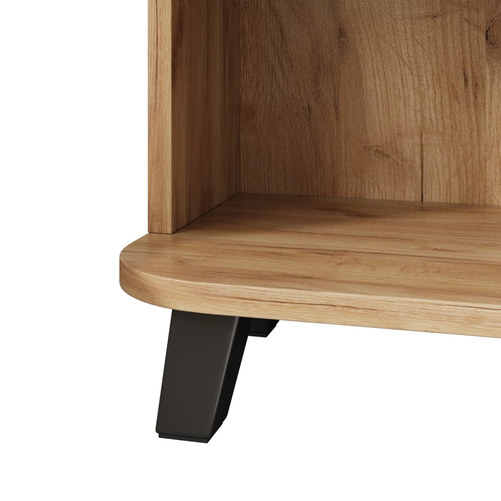 Scarpiera con vani aperti e 2 ante, ripiano superiore, per ingresso e corridoio, in truciolare, naturale, 80 × 32 × 99 cm