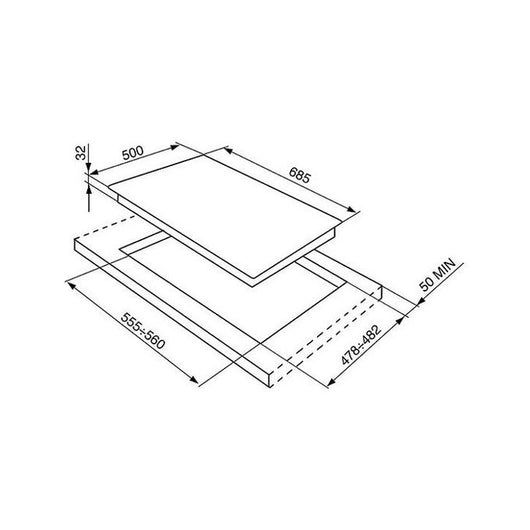 Smeg Coloniale Piano di cottura SRV876POGH Panna