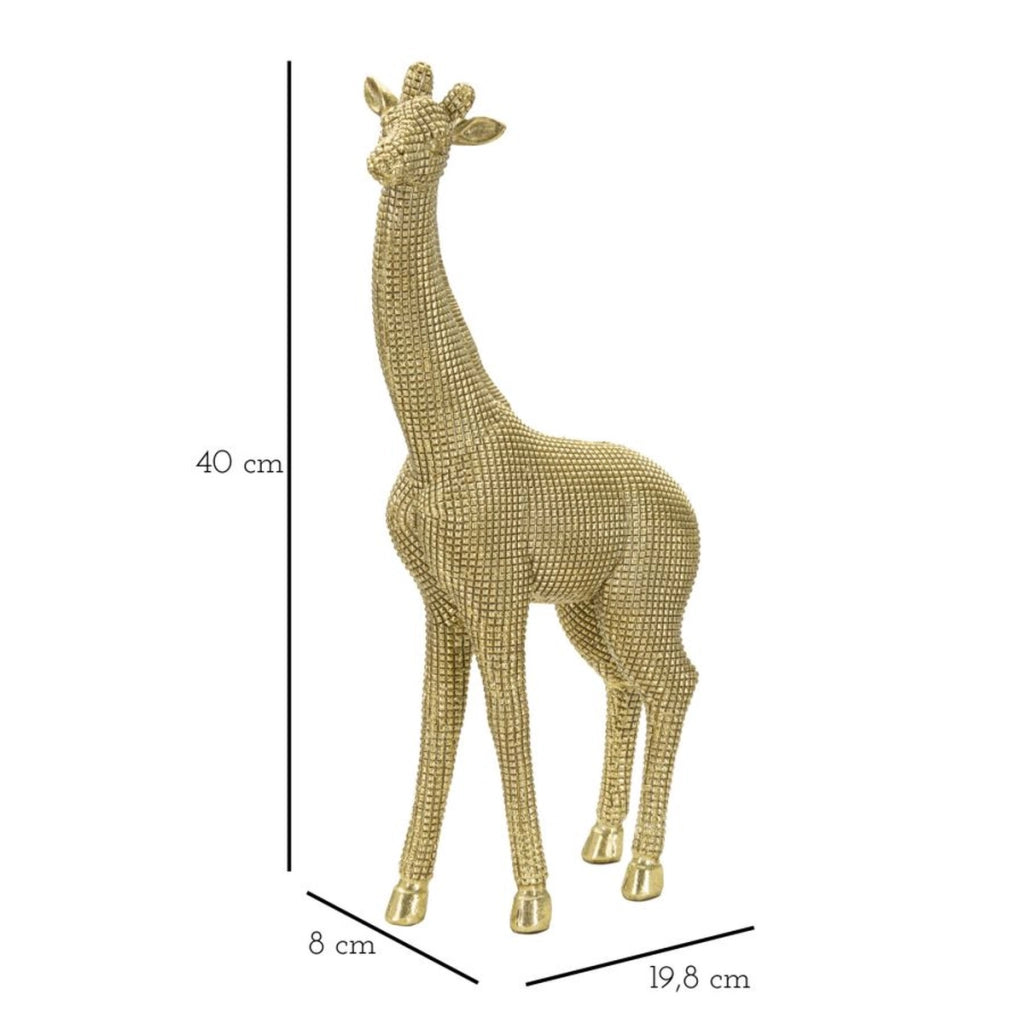 Scultura Giraffa 1, Oro, Poliresina, 19,8x8x40 cm