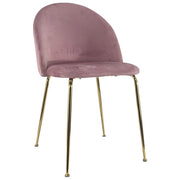 Marvin Sedia in Velluto e Oro Oslo da Sala Pranzo Con Gambe Metallo Dorate Seduta Imbottita Sedie Poltronci Rosa/1 Sedia