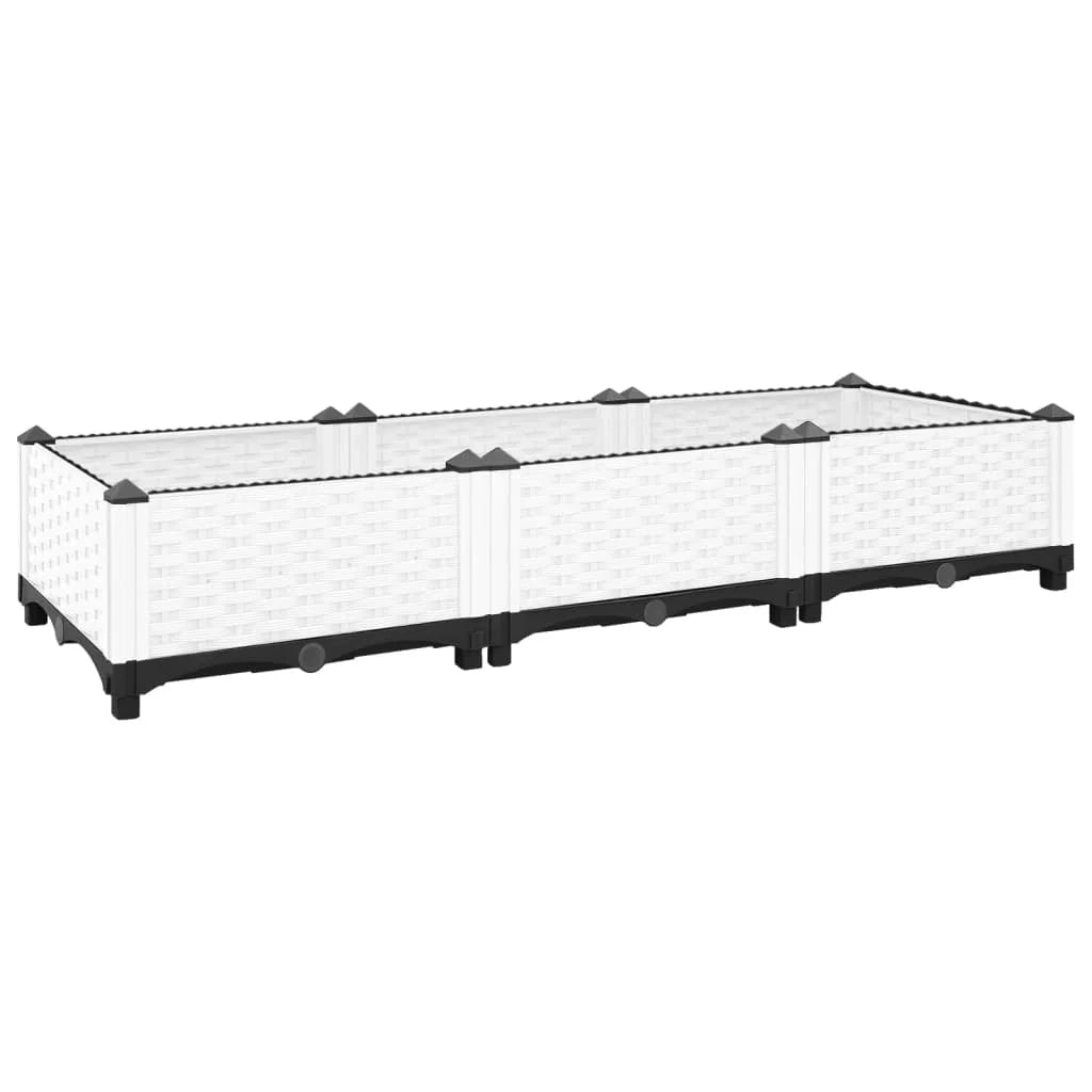 Fioriera rialzata per piante fiori terrazza giardino 120 x 40 x 23 cm polipropilene bianco 02_0039196