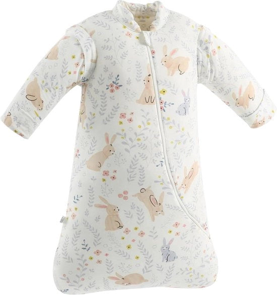 Zak da letto per bambini 35 TOG tessuto biologico, varie misure, 24-48 mesi, con design coniglio bianco