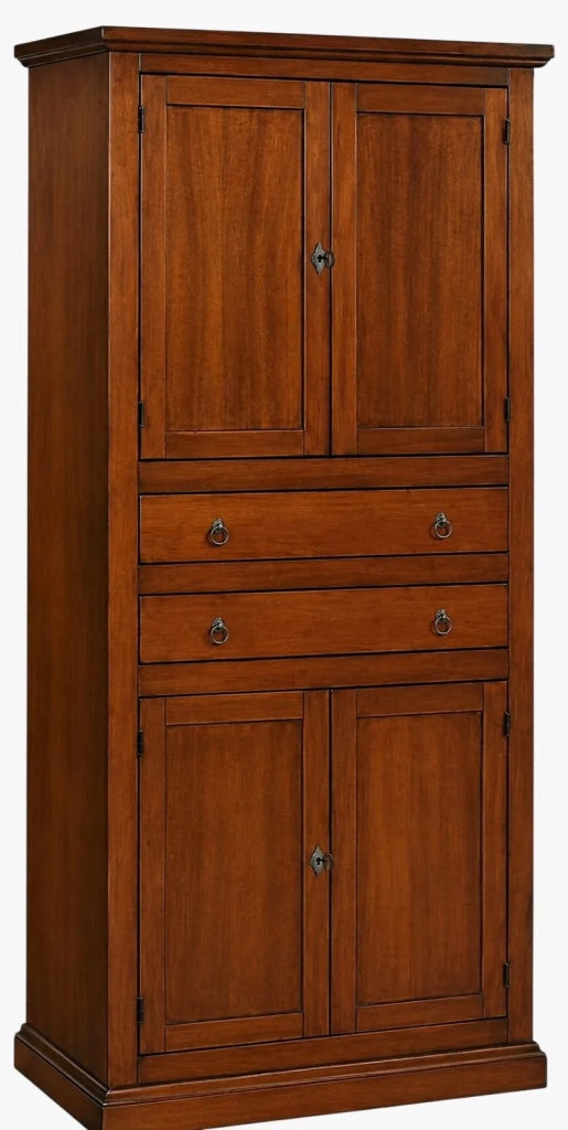 Armadio dispensa 4 porte arte povera in legno tinta noce 80x40x170 (394) - Mobili 2G