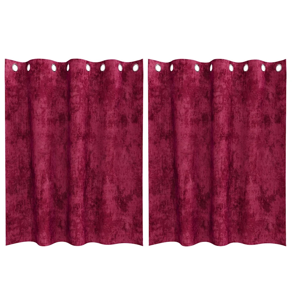 Tende in Velluto 2 pcs Rosso Vino 140 x 140 cm Velluto 4107643