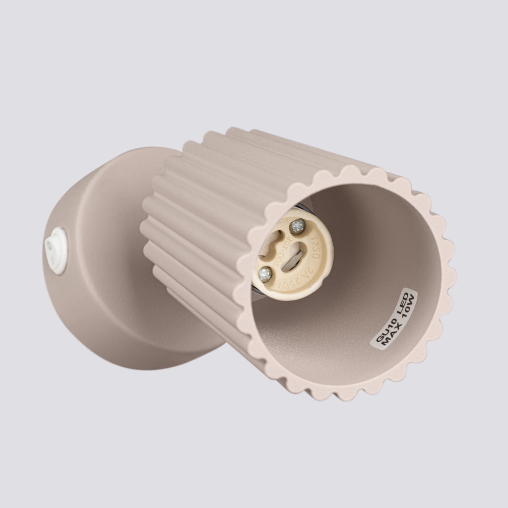 Applique moderna taupe orientabile 1 luce con interruttore GU10