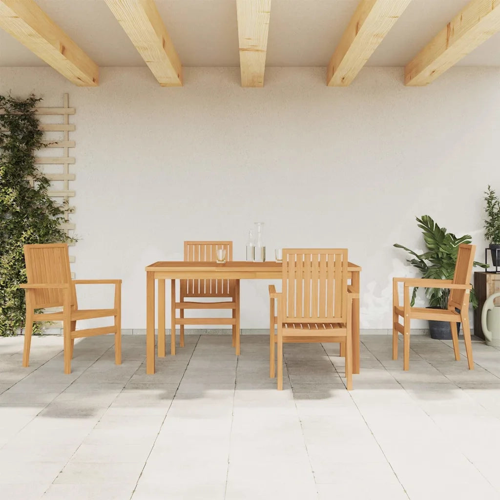 Set da Pranzo per Giardino 5 pz in Legno Massello di Teak 3157915