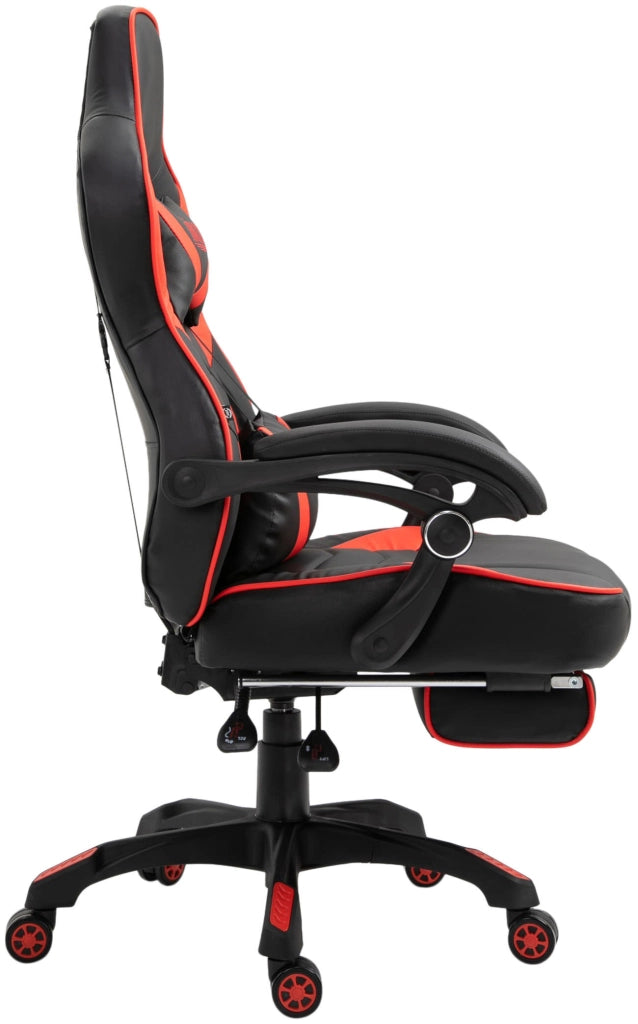 Poltrona gaming Tilos in similpelle nero/rosso