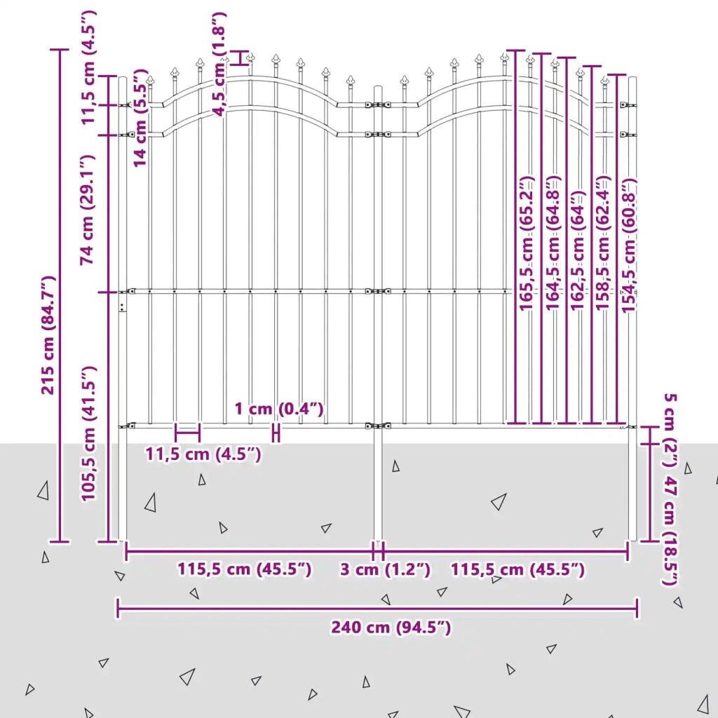 Recinzione per Giardino Woerden Grigio 240 x 215 cm 42003962