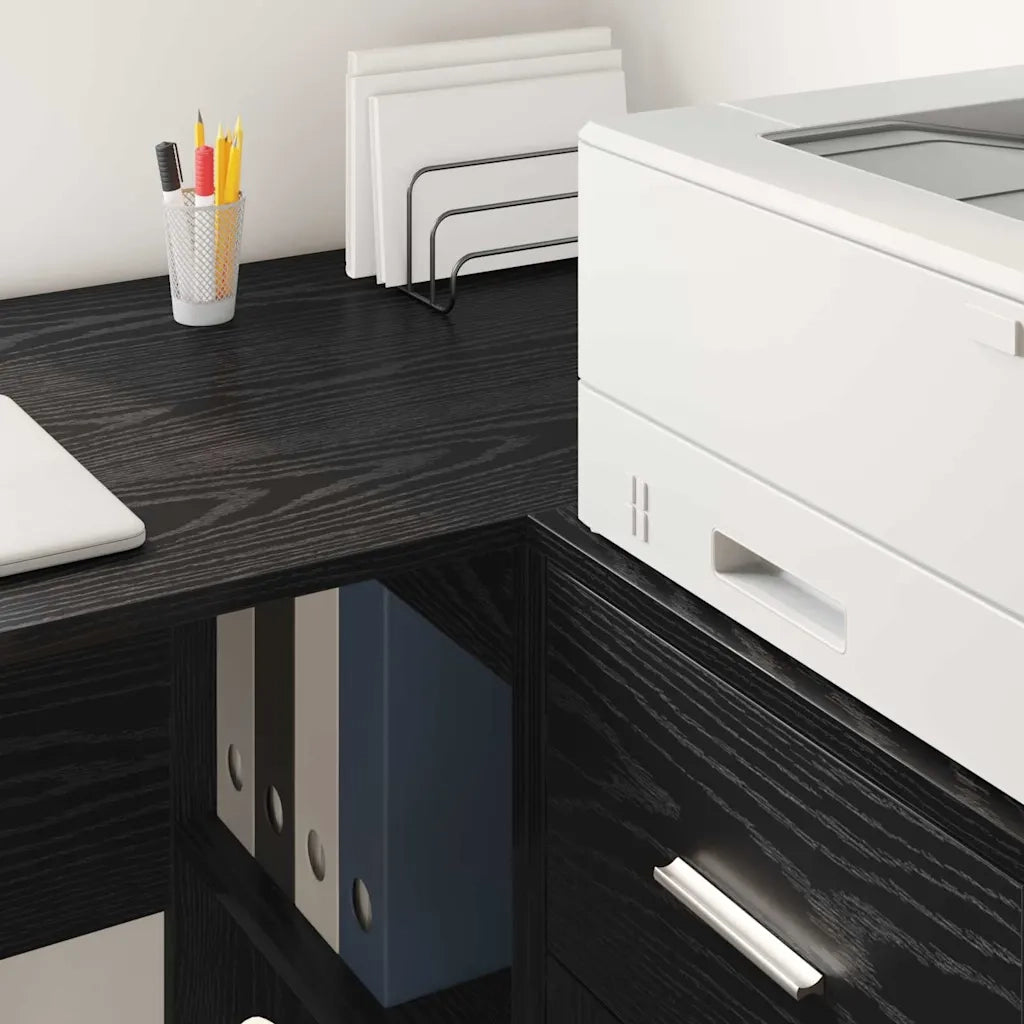 Scrivania ad angolo con cassetto Rovere Nero 102 x 88 x 75 cm 3337274