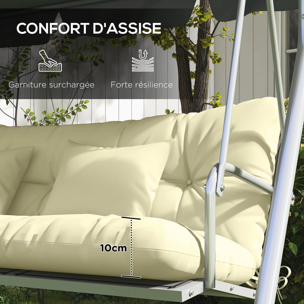 Set di 4 Cuscini da Esterno per Dondolo da Giardino con Seduta Schienale e 2 Cuscini Imbottiti Comodi e Resistenti