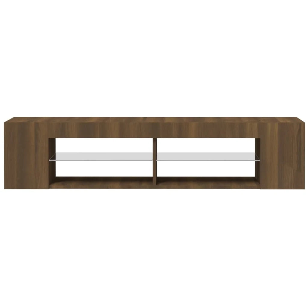 Mobile TV multimediale mensola TV credenza mobile TV per sala da pranzo soggiorno camera da letto con luci LED rovere 135 x 39 x 30 cm marrone 02_0026671