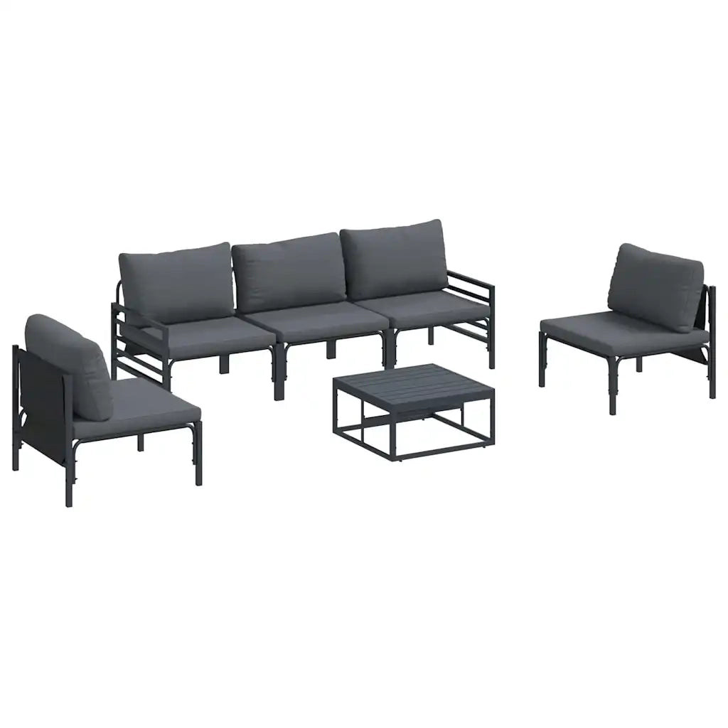 vidaXL Set Divano da Giardino 6 pcs Antracite Acciaio