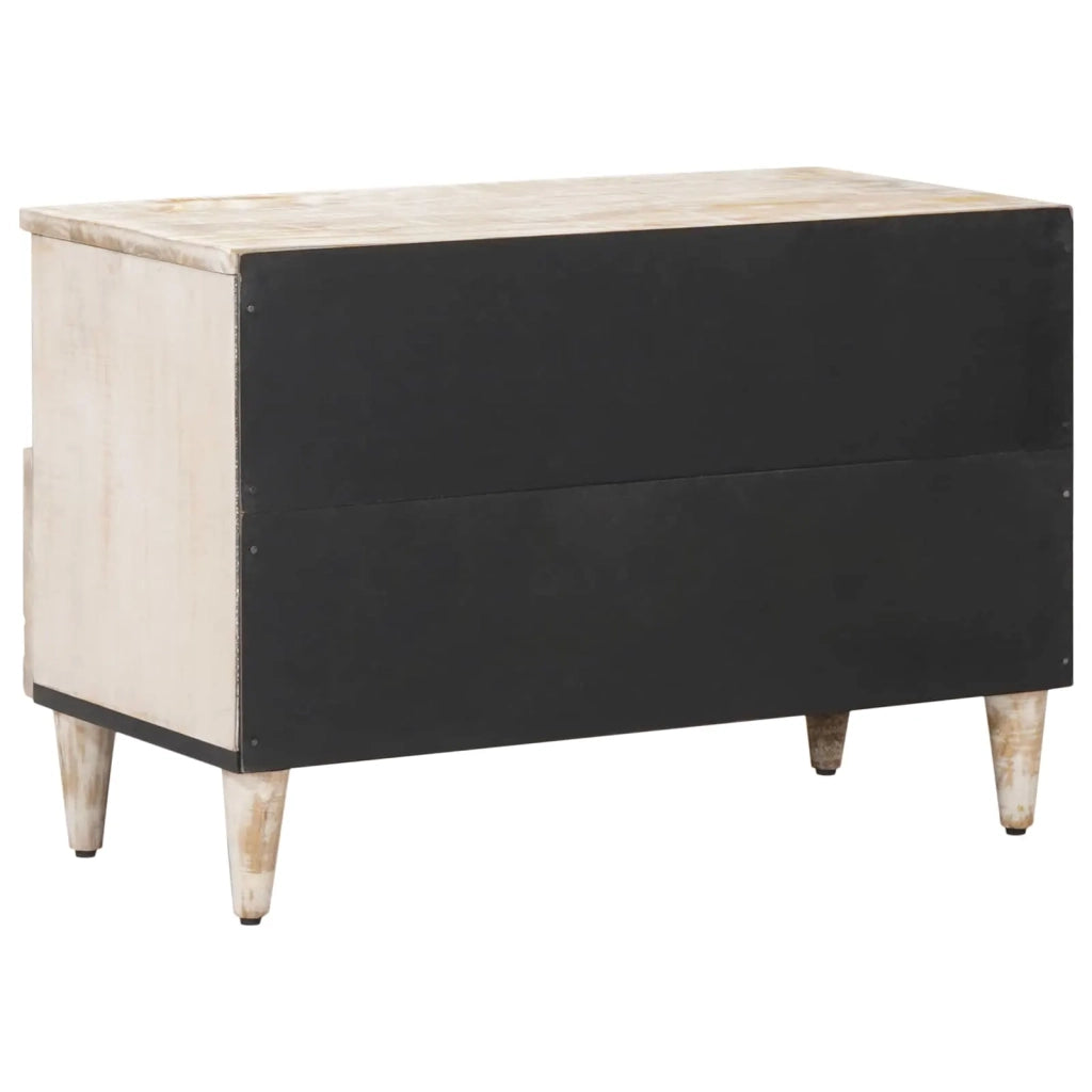 Mobile TV Bianco 70 x 33,5 x 46 cm Legno di mango massello 4018369