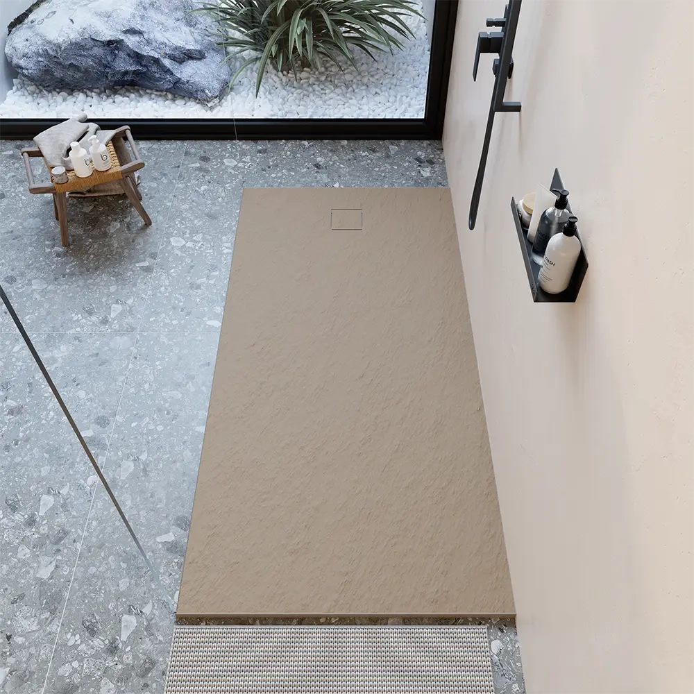 Piatto doccia 80x180 cm colore marrone effetto pietra | Samos