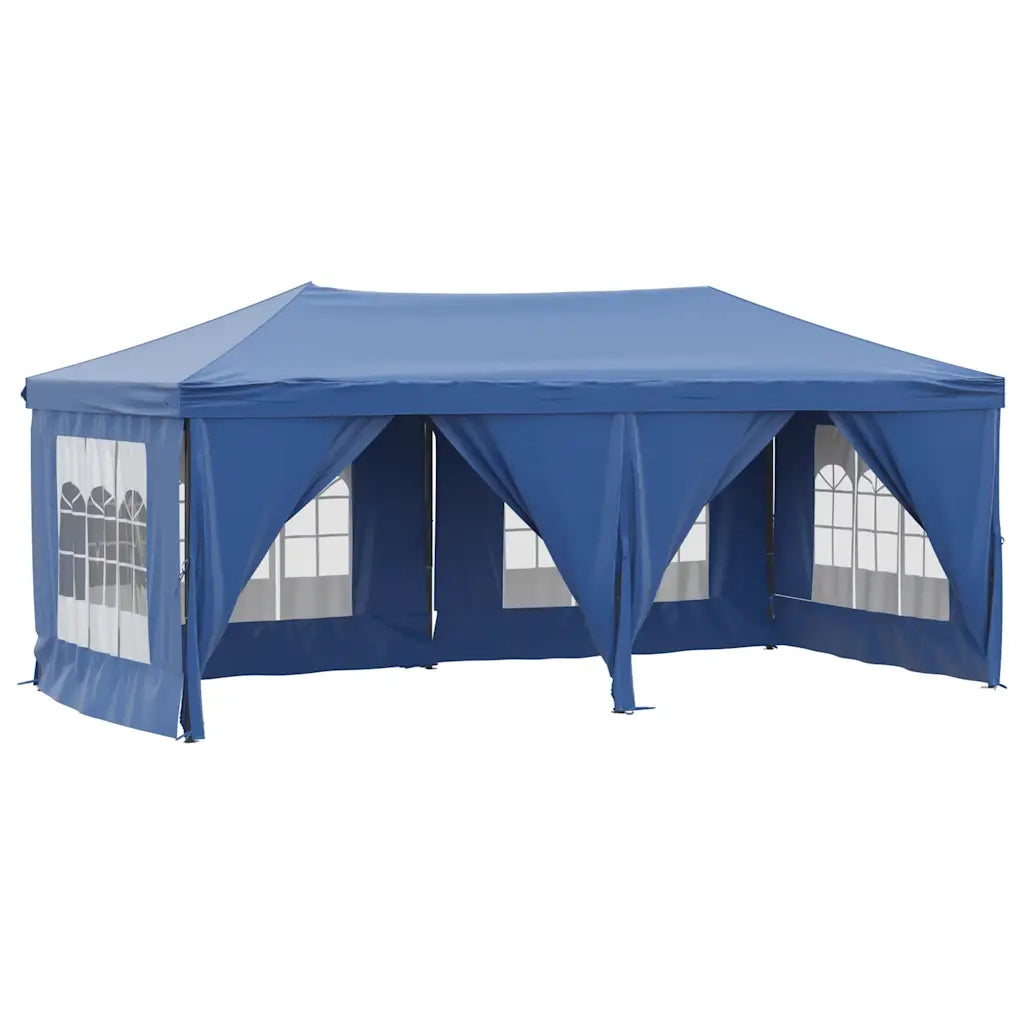 Tenda per Feste Pieghevole con Pareti Laterali-Tenda Gazebo Blu 3x6 m 795201