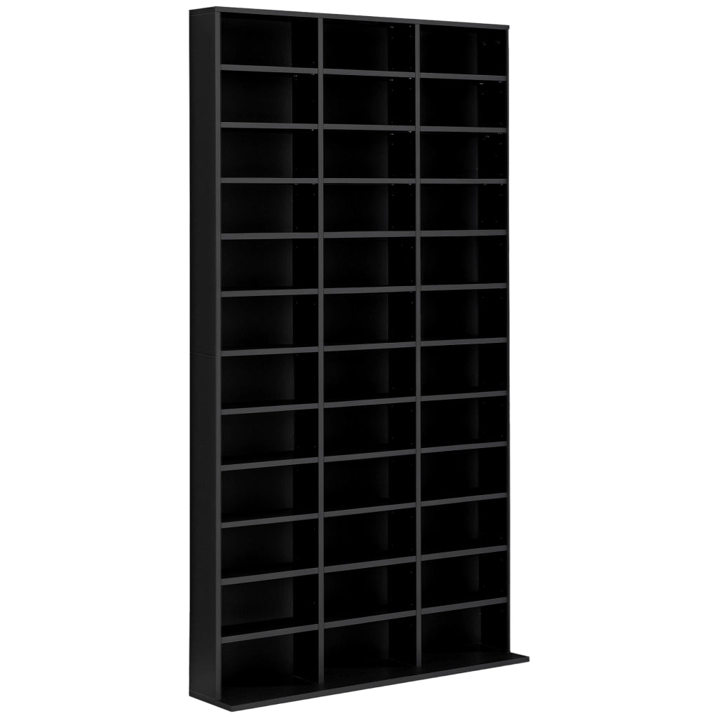 Libreria per CD e DVD ¨C zephmum ¨C 36 compartimenti, nero, 102x23.5x195 cm