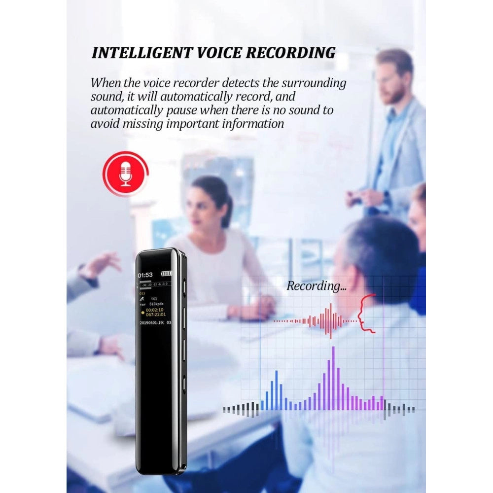 Trade Shop - Mini Registratore Vocale Audio Digitale 8gb Con Schermo Lcd Ricaricabile Q-lc501 -