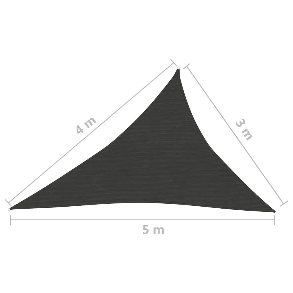 Vela ombreggiante/ombrellone 160 g/m² 3 x 4 x 5 m HDPE nero 02_0009205