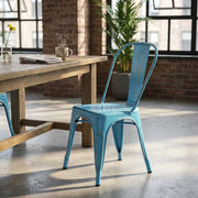 Sedia per Sala da Pranzo Industrial in Acciaio cm 35x45x85 - METAL