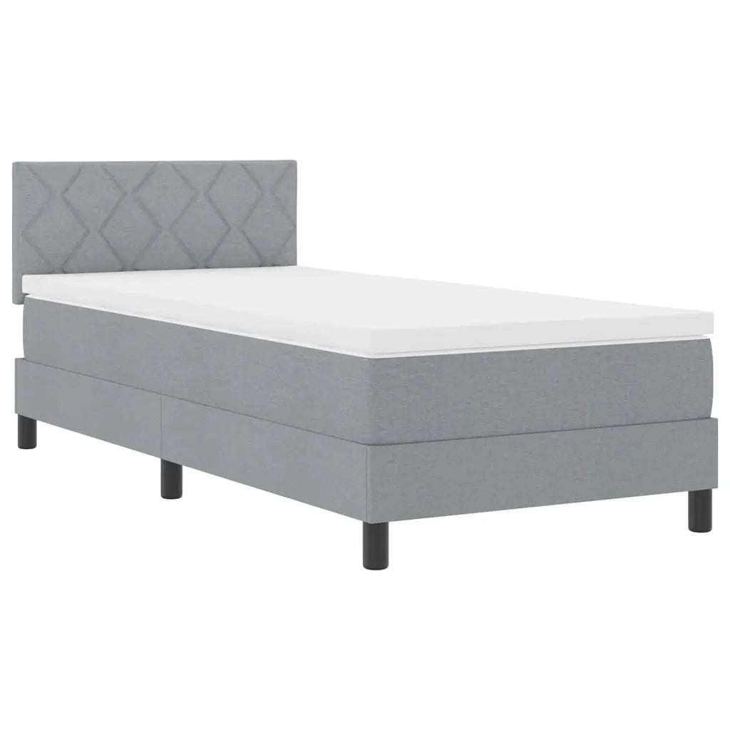 Letto a molle con testiera Grigio chiaro 100 x 200 cm Tessuto 3338741