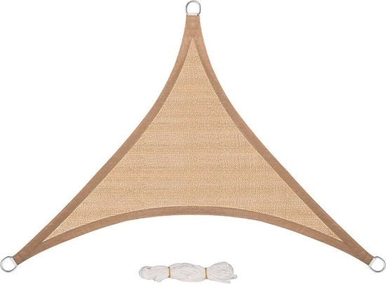 Ombrello a triangolo - resistente all'acqua e filtro UV - HDPE respirante - robusto e duraturo - per giardino e terrazzo - grigio scuro - 5x7x7 m