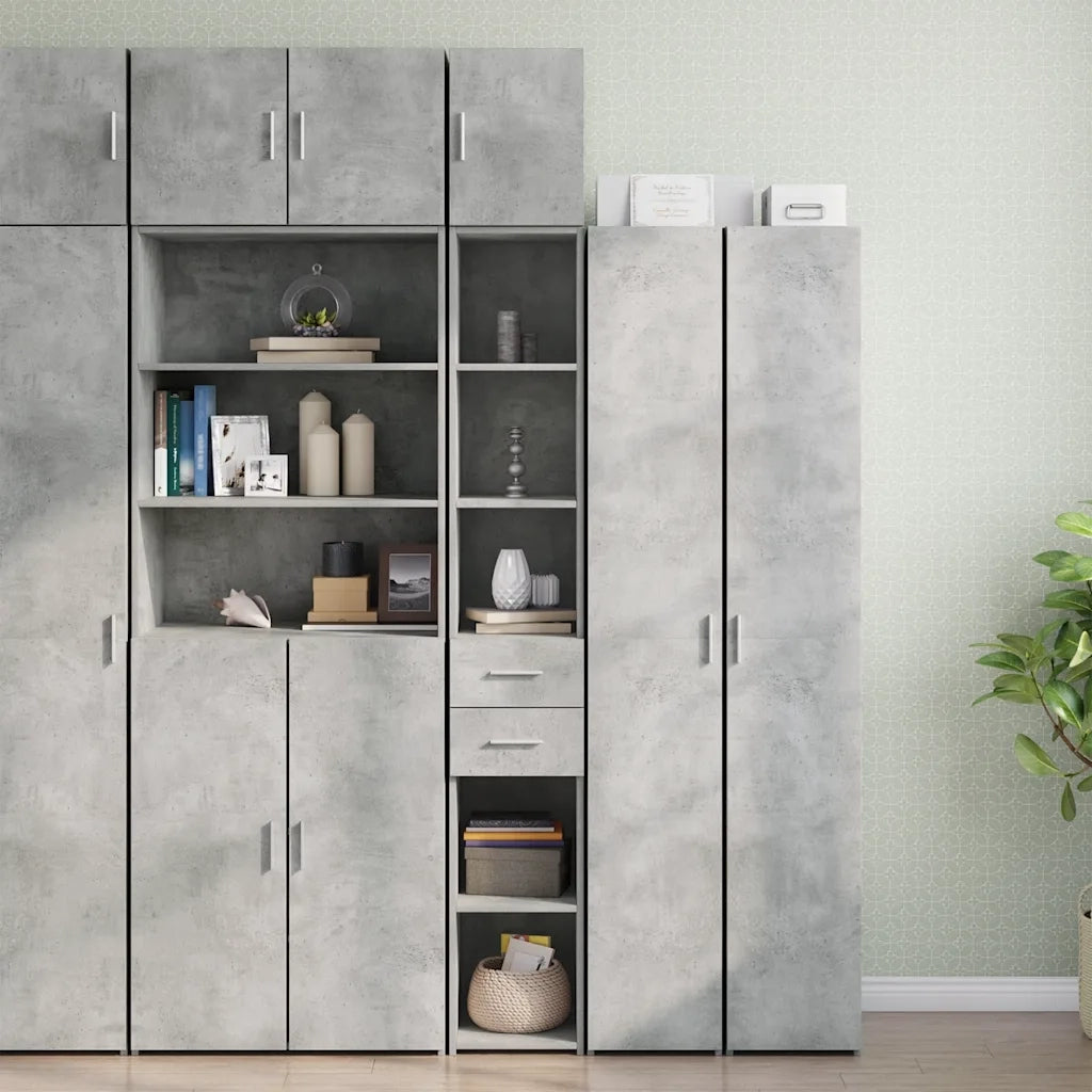 Mobile Sottile Grigio Cemento 30x42,5x225 cm in Truciolato