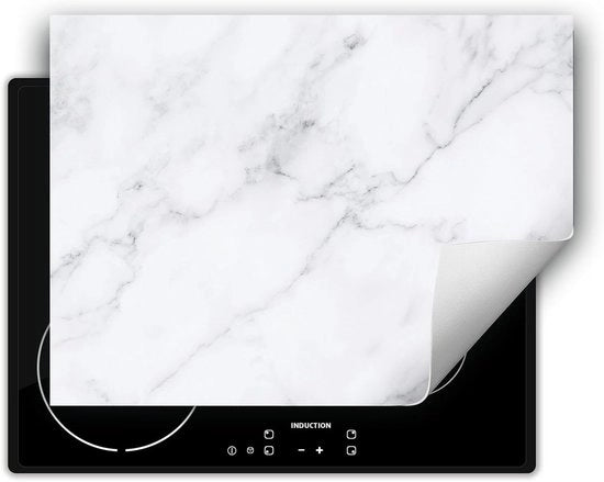 Protezione Induttiva per Cottura - 80x52 cm - Antiscivolo - Marmo Bianco