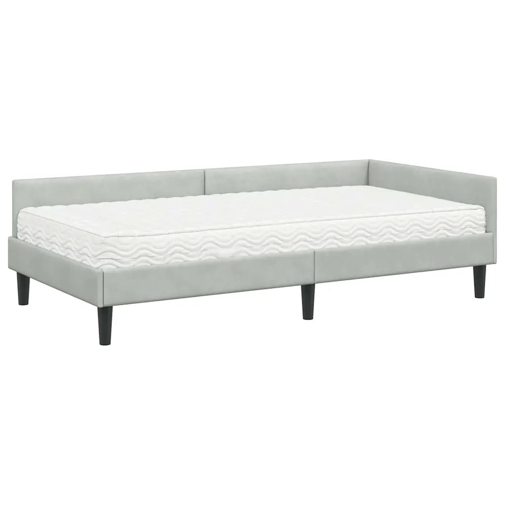 Struttura Letto Angolare con Materasso 2 pcs Grigio chiaro 3393706