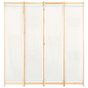 Divisorio Ambienti | Divider per stanze | Paravento a 4 Pannelli Crema 160x170x4 cm in Tessuto