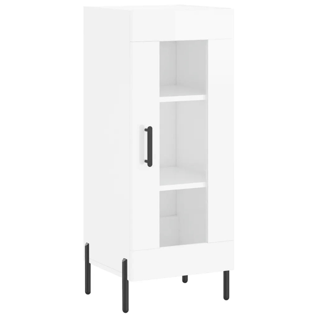 Credenza-Buffet-Armadio da cucina Bianco Lucido 34,5x34x90 cm in Legno Multistrato 882921