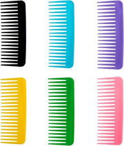 Kam per capelli - Denti larghi - Antistatico - 6 pezzi - Kam grossolano - Per signore e signore - Kam per stile per capelliere - 6 colori