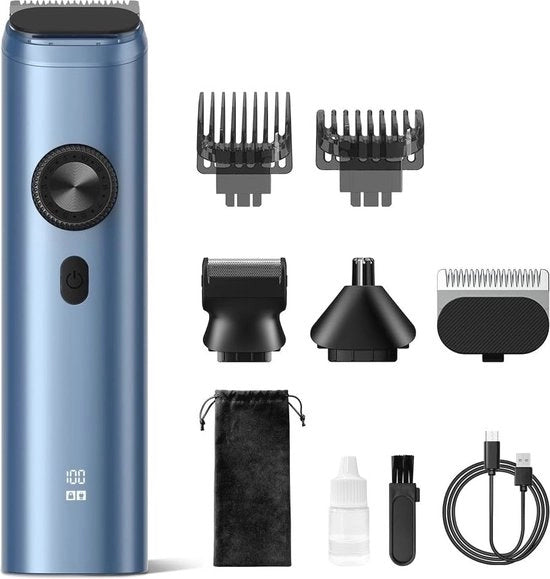 Kit di rasatura e spazzola per uomo 8 in 1 - per barba, viso e capelli