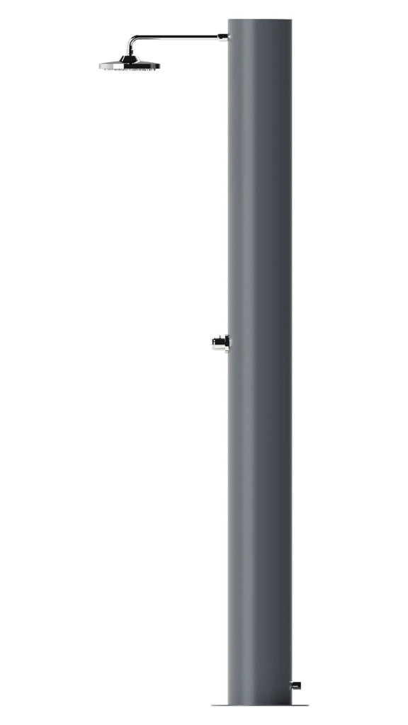 Doccia Solare da Giardino 70 L Soffione Eco Rain e Miscelatore Temporizzato Arno TA Grigio Ardesia