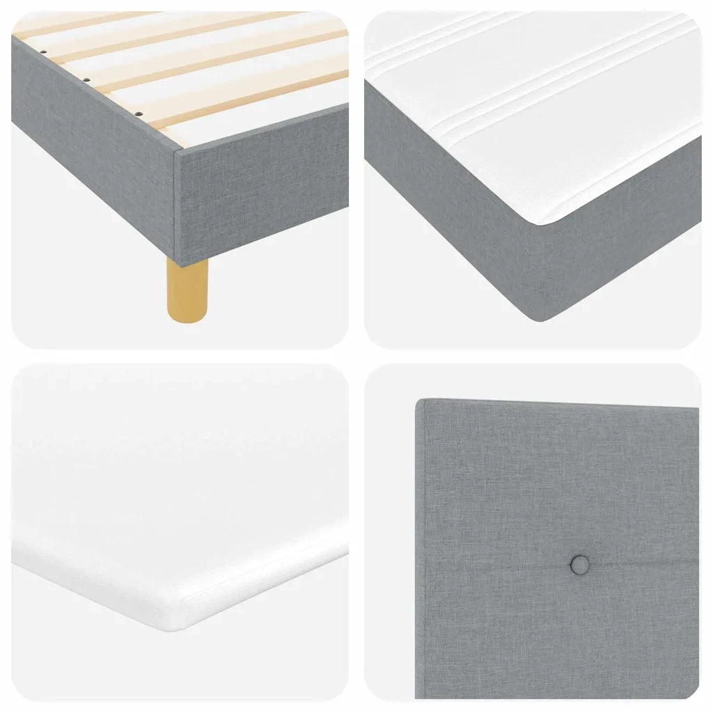 Letto a molle con materasso Grigio chiaro 120 x 190 cm Tessuto 3338902