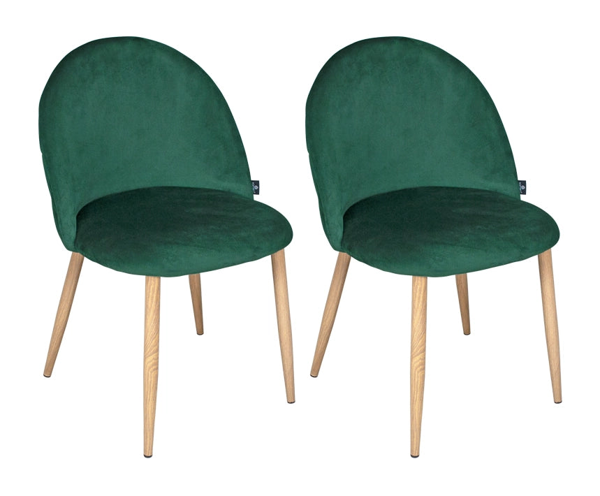 Sedia imbottita in velluto verde scuro - Sophie (2 pz) - SD30SOPM
