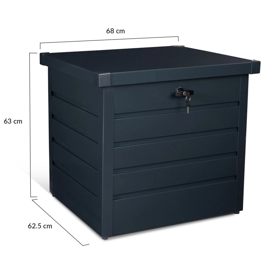 IDMarket - Baule contenitore metallico con serratura grigio antracite per giardino 200L