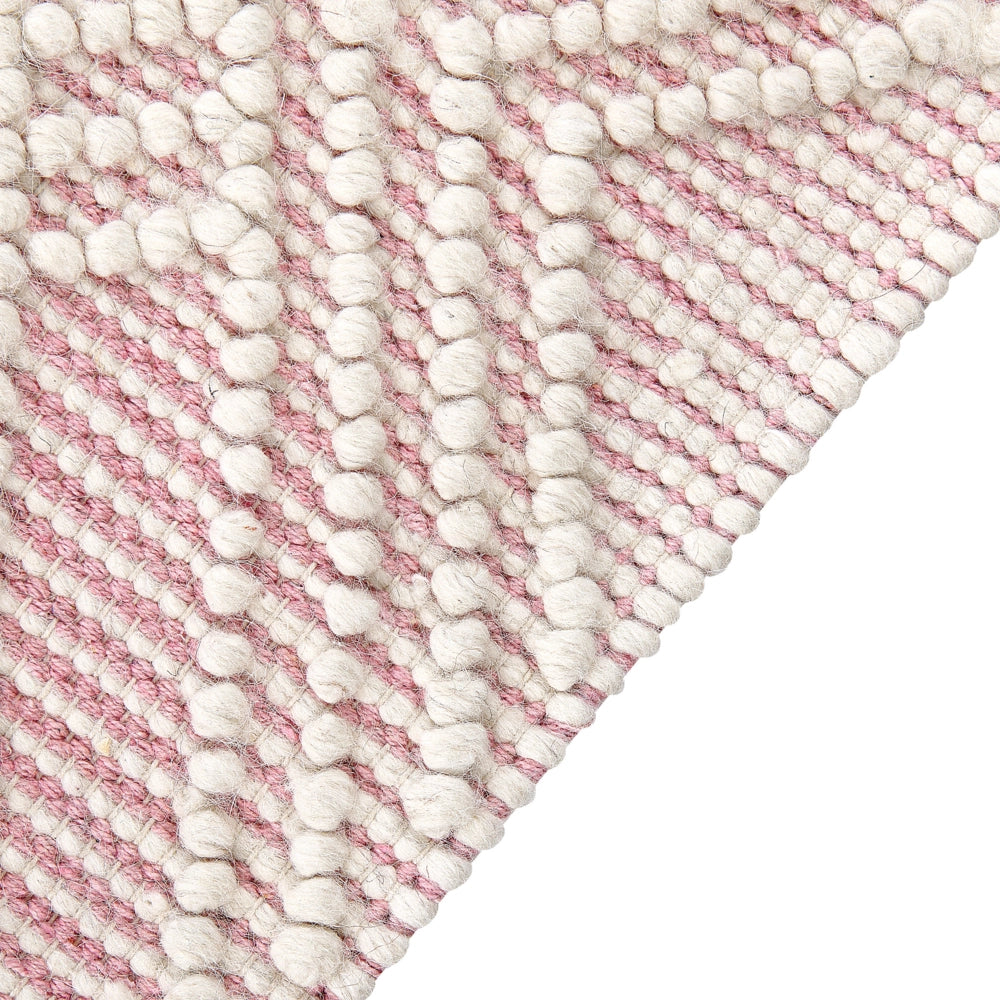 Tappeto in lana rosa pastello bianco 160 x 230 cm con motivo geometrico nappe soggiorno camera da letto