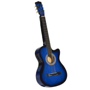 Kit chitarra elettrica con custodia, tracolla, corde, plettri e cavo ¨C zephmum ¨C 96.5x35.8x8.5cm, blu e nero