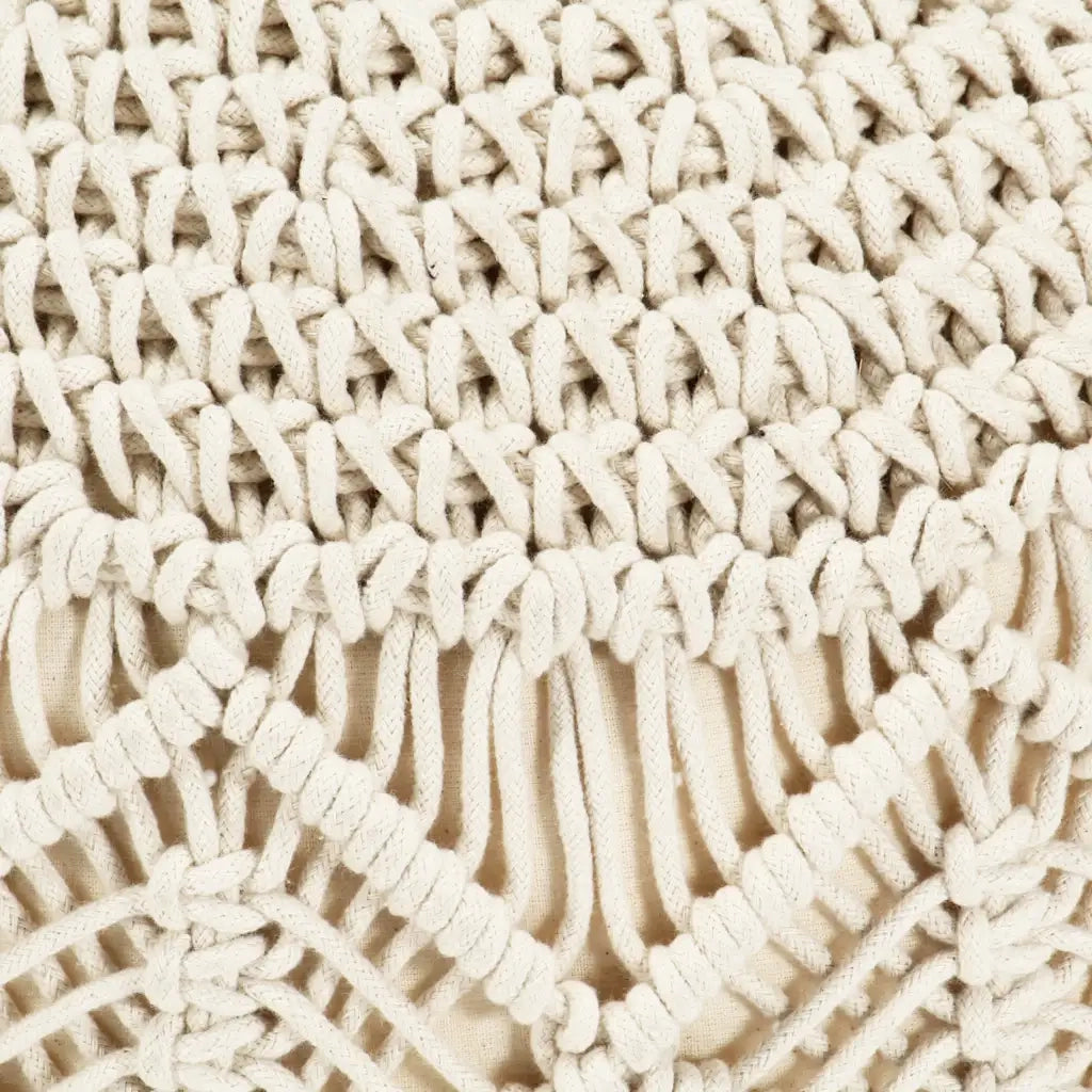 Pouf Lavorato a Mano in MacramÃ© 45x30 cm in Cotone cod mxl 94555