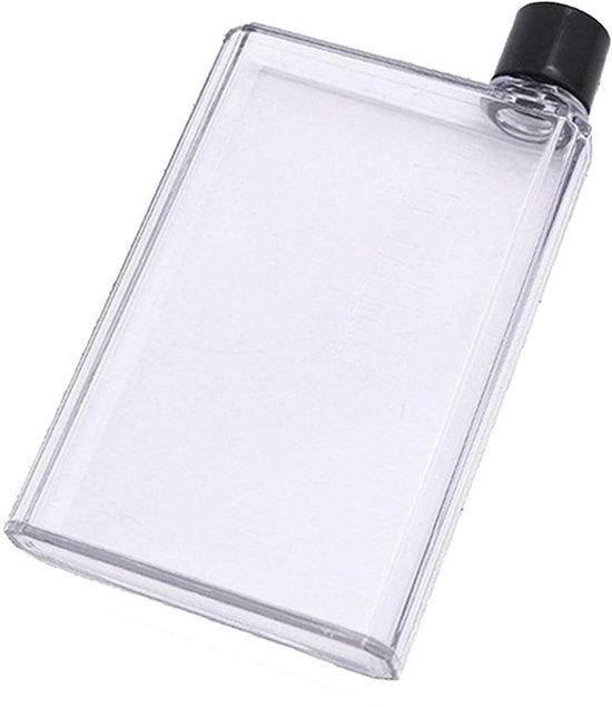 Flessa da 420 ml - Design a Bevello - Flessa Trasparente - Bicchiere da Drinko Portatile - Flessa da Sport - Disegno a Bevello - Flessa Opaca con Coperchio Portatile