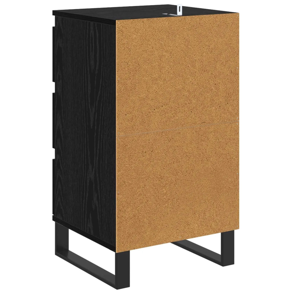 Credenza | Madia | Buffet da pranzo | Armadio da pranzo con cassetto Rovere nero Legno multistrato