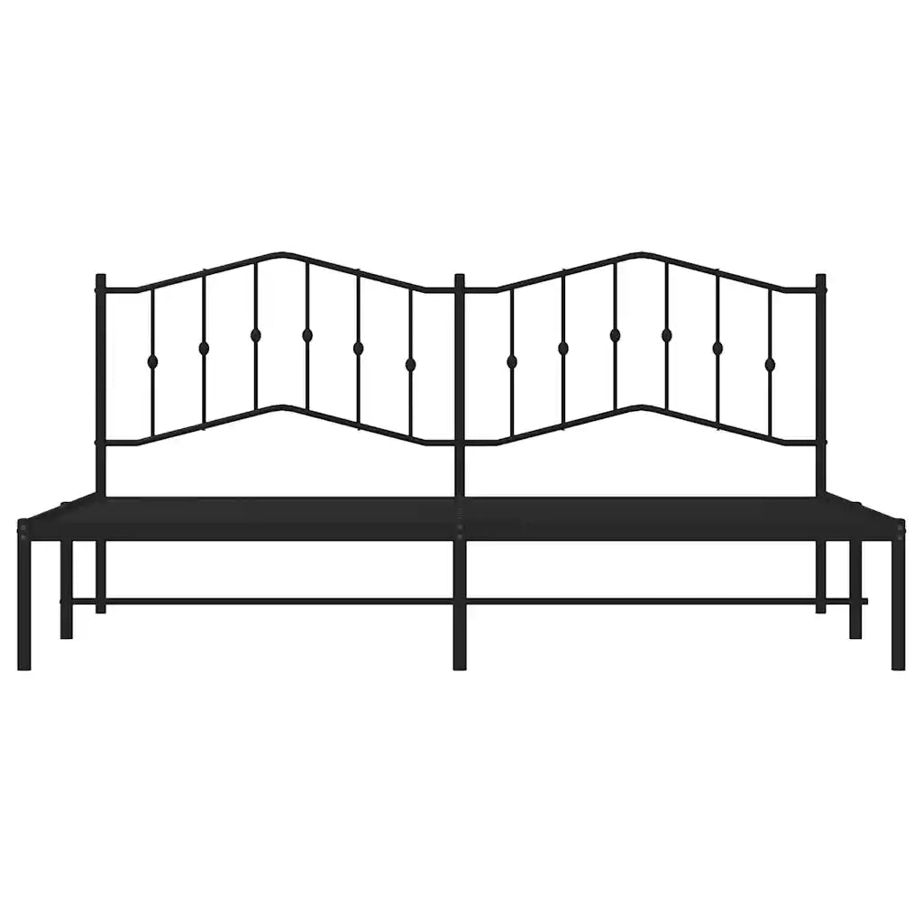 Giroletto con Testiera-Struttura Letto con testiera in Metallo Nero 193x203 cm 574574